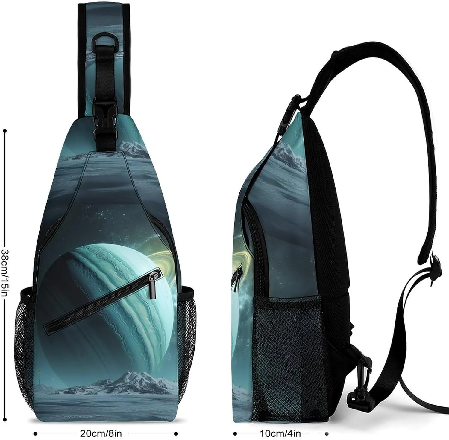 Small Sling Chest Bag Crossbody Bag for Men Women,Uranus Lightweight Gym Daypack for Travel Cycling Hiking