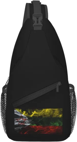 Smoke Style Shan State National Army Crossbody Bags For Women Men Chest Backpack Gym Shoulder Bag Travel Outdoor Sports Casual Crossbody Bags