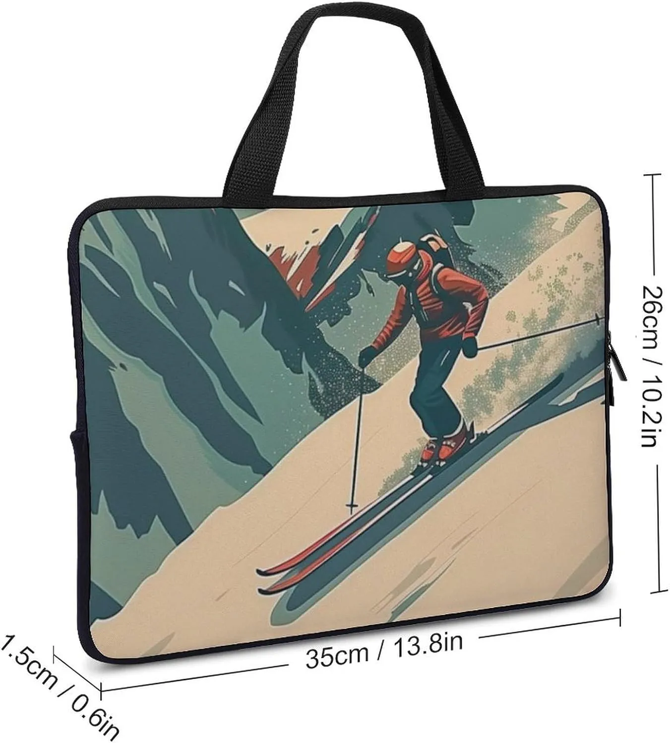 Snow Mountain Ski Sports Laptop Bag Laptop Case Computer Messenger Bag with Adjustable Shoulder Strap