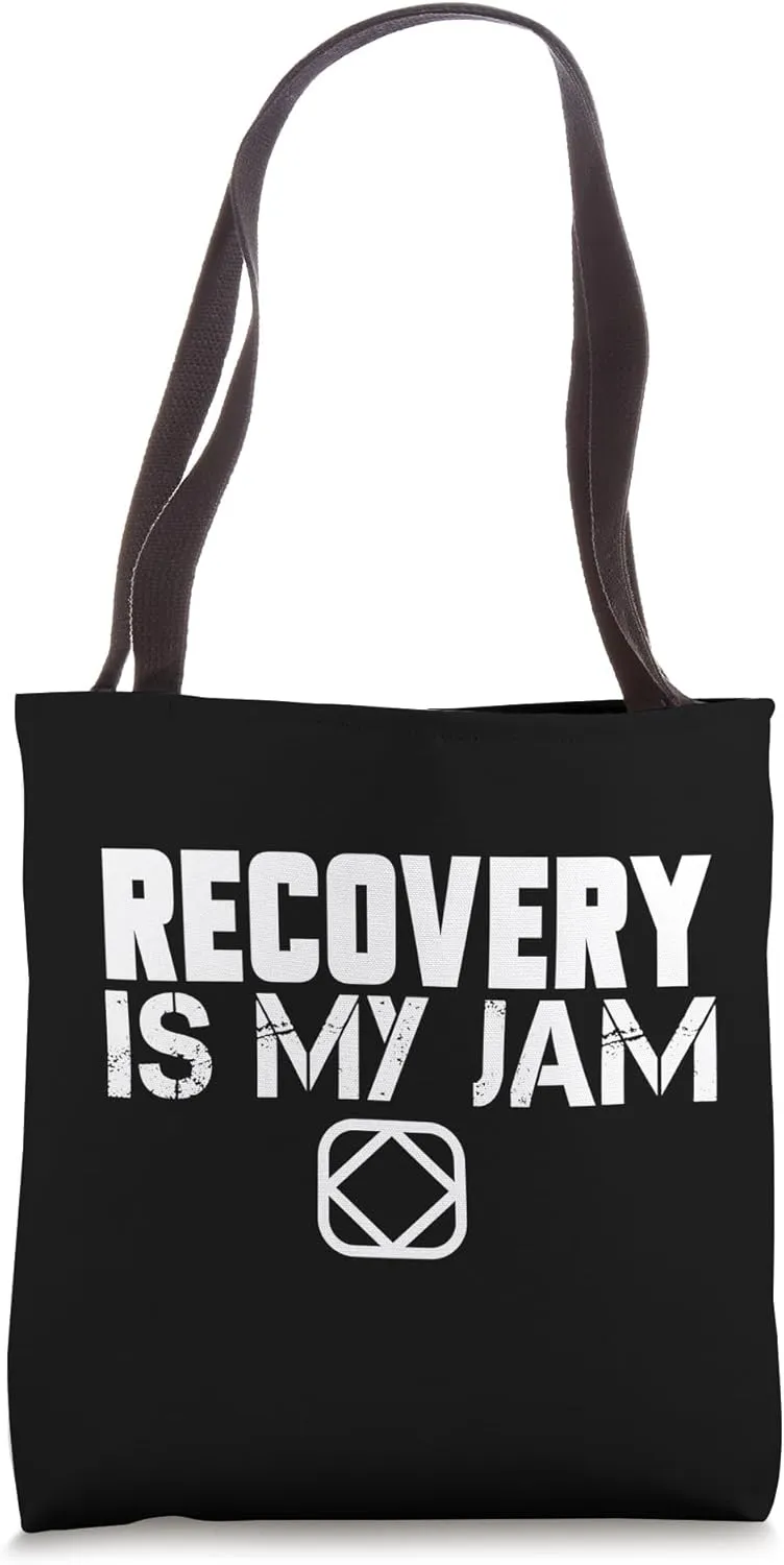 Sober NA AA 12 Step Recovery is My Jam Narcotics Anonymous Tote Bag