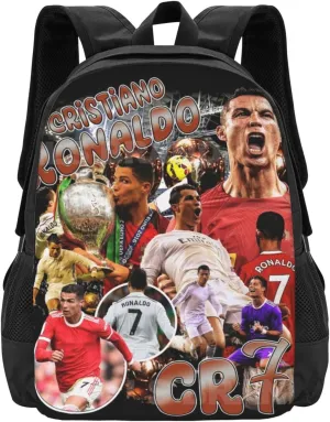 Soccer Player #7 Backpack 16.5 Inch For Daily Work Sport Outdoor Football Fans Laptop Bag-Style 1