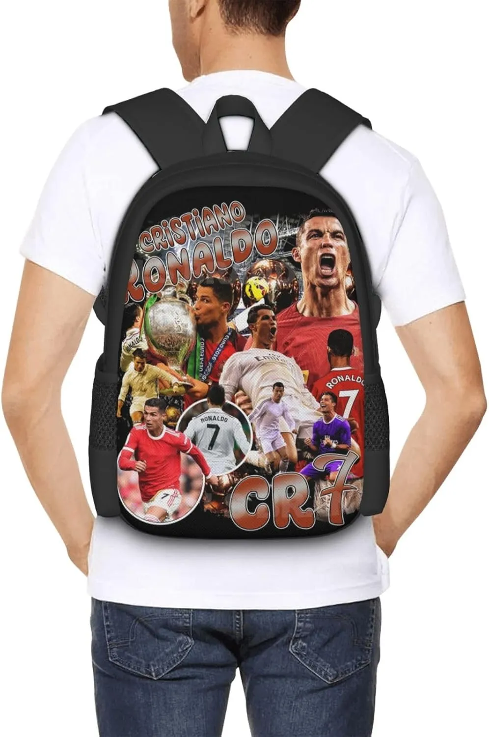 Soccer Player #7 Backpack 16.5 Inch For Daily Work Sport Outdoor Football Fans Laptop Bag-Style 1