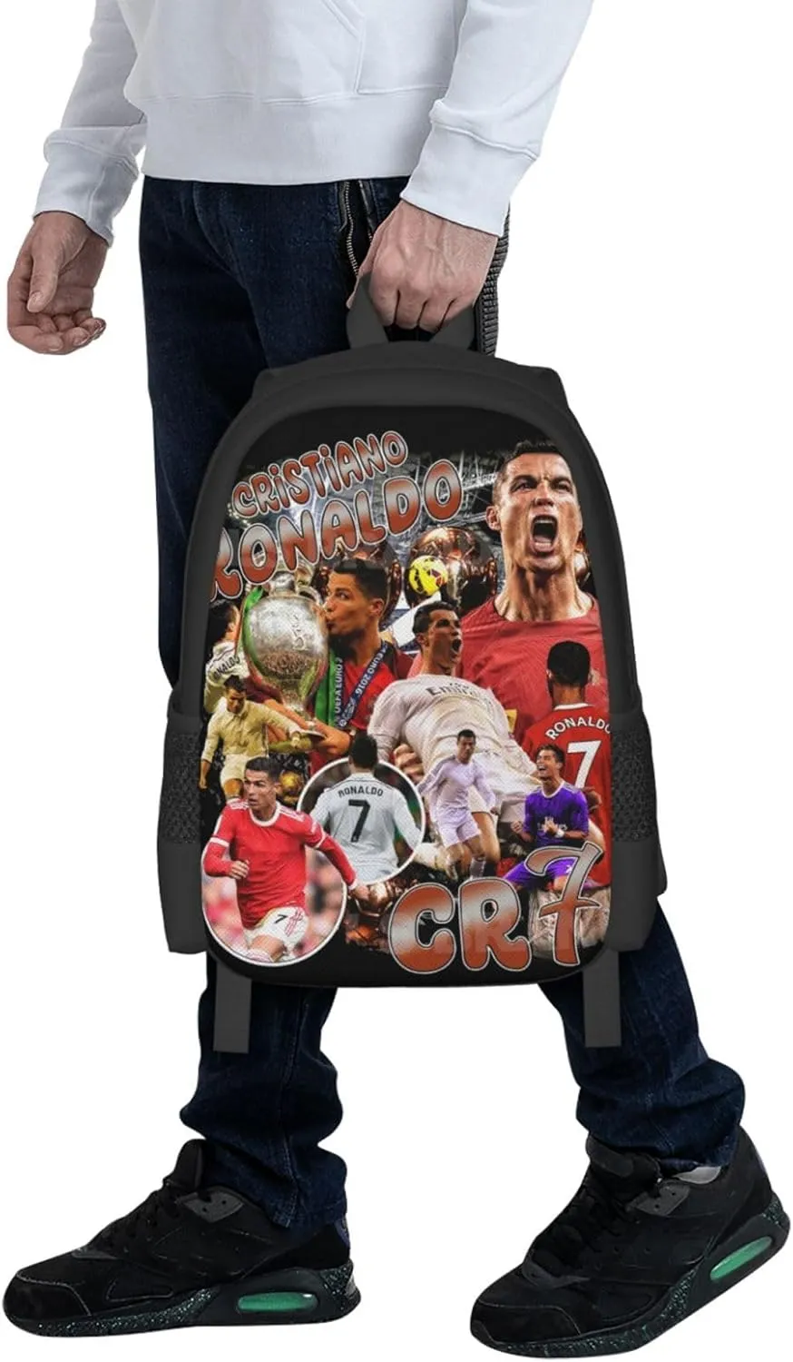 Soccer Player #7 Backpack 16.5 Inch For Daily Work Sport Outdoor Football Fans Laptop Bag-Style 1