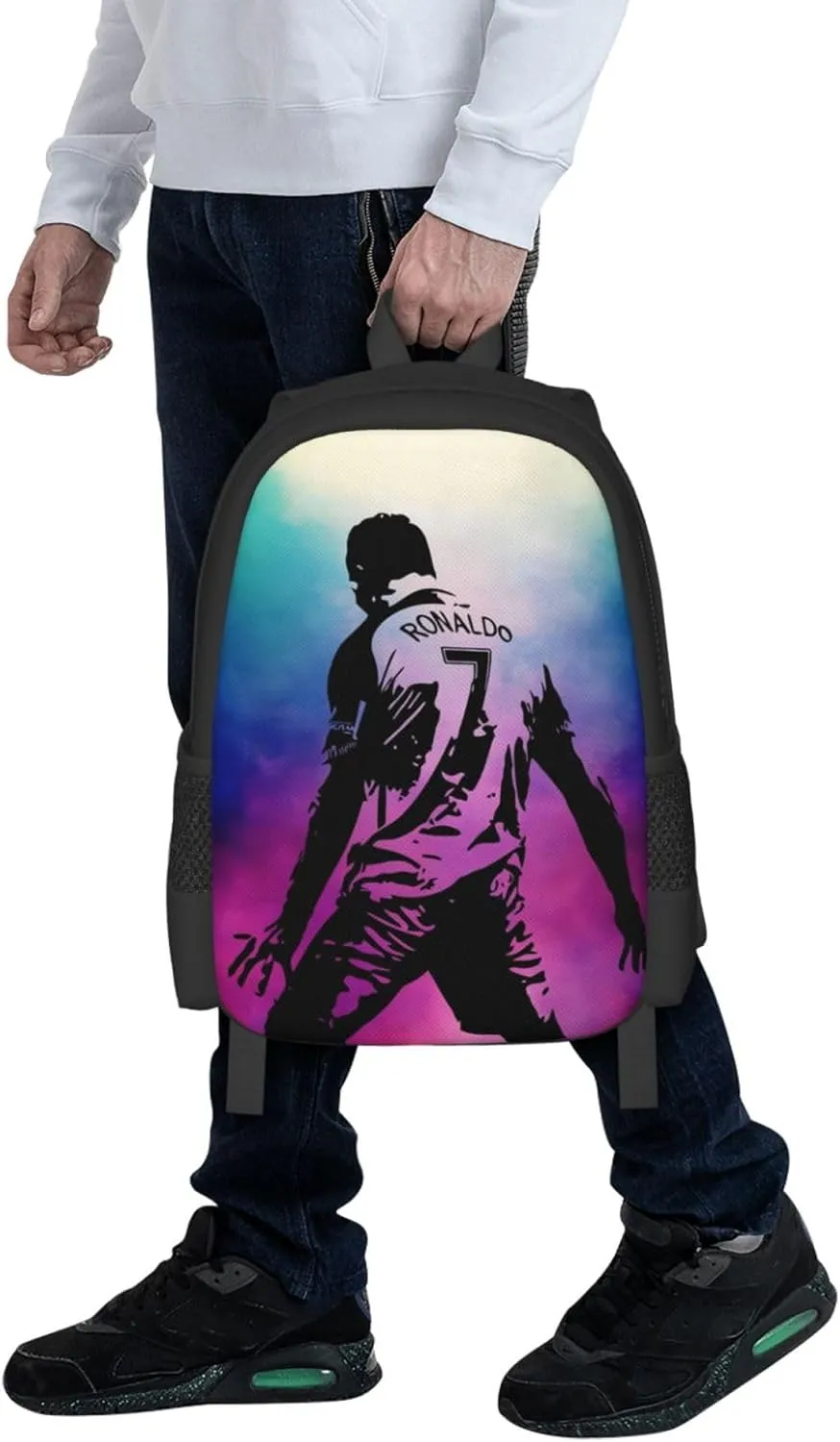 Soccer Player #7 Backpack 16.5 Inch For Daily Work Sport Outdoor Football Fans Laptop Bag-Style 26