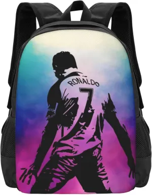 Soccer Player #7 Backpack 16.5 Inch For Daily Work Sport Outdoor Football Fans Laptop Bag-Style 26