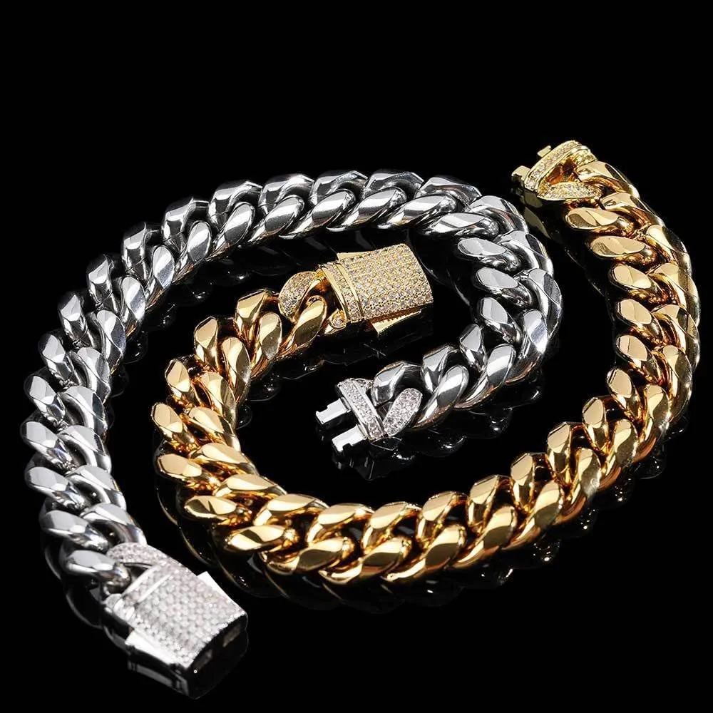 Solid 18K gold bracelet for men and women, 12mm mesh moissanite bracelet, birthday, Valentine's Day, Christmas gift, Cuban bracelet