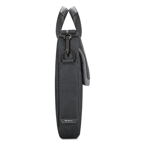 Solo Pro Slim Brief, Fits Devices Up to 14.1", Polyester, 14 x 1.5 x 10.5, Black