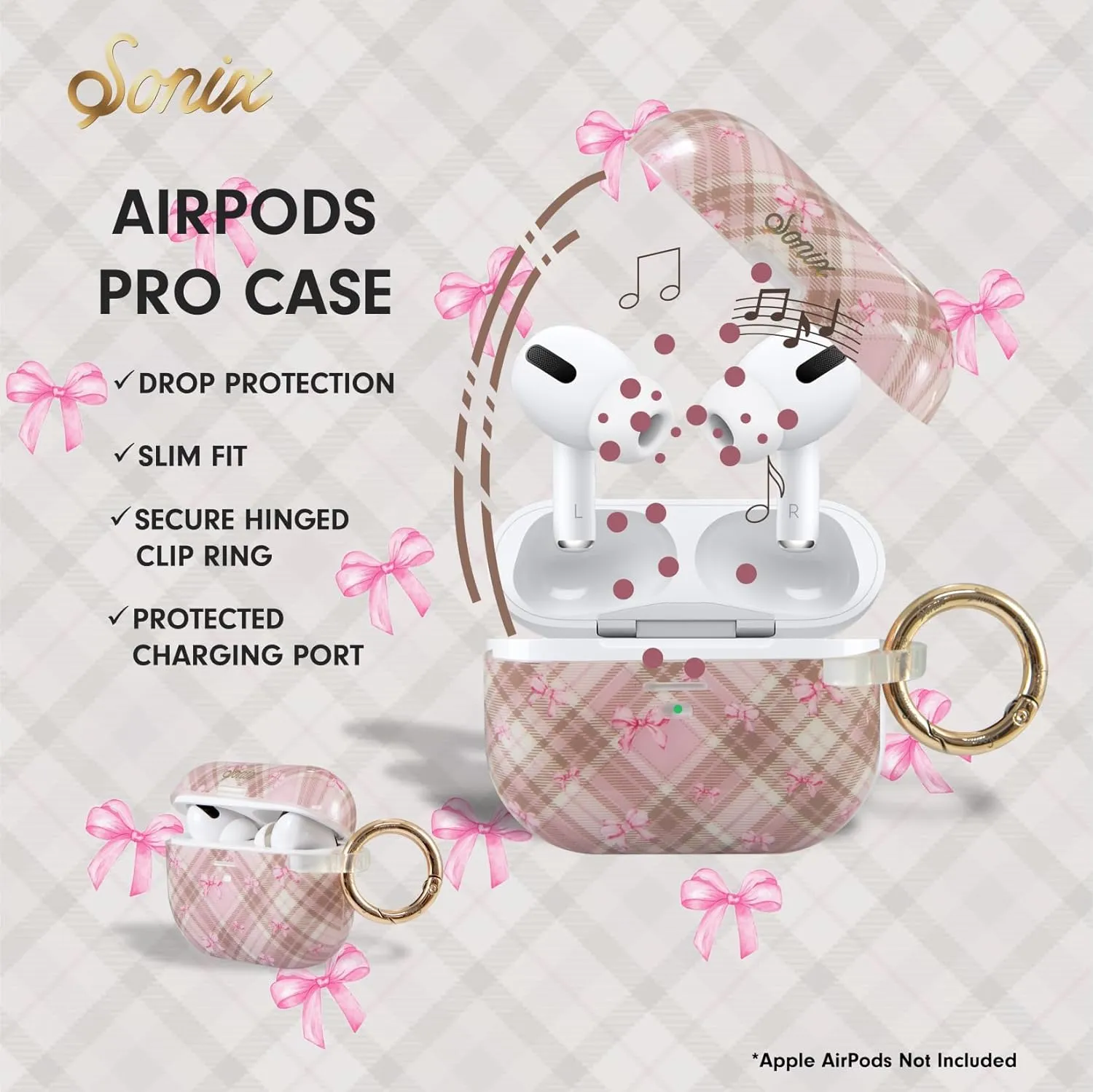 Sonix Cases for AirPods Pro (1st Gen) - Hard Cover, Protective Case for Apple AirPods Pro Gen 1 | Clueless Pink
