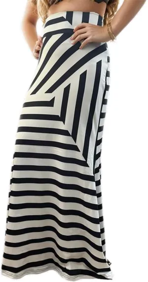 Sorrica Maxi Skirt for Women Multicolored Print High Waist Stretchy Bodycon Floor Length Maxi Skirt