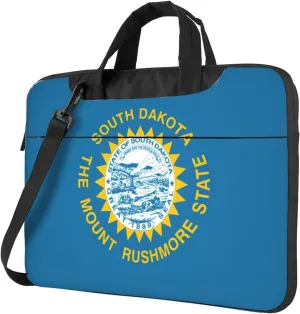 South Dakota Flag Print Laptop Adjustable Shoulder Strap With Handle Accessory Pocket For Men Women