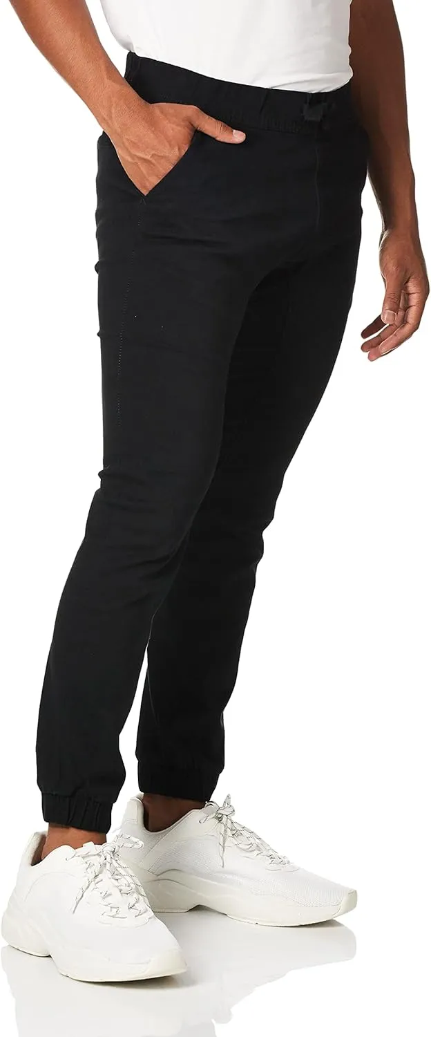 Southpole Boys' Cotton Twill Jogger Pants, Elastic Band Waist and Bottom, Age 8-18