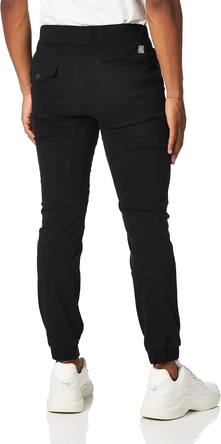 Southpole Boys' Cotton Twill Jogger Pants, Elastic Band Waist and Bottom, Age 8-18