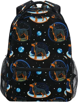 Space German Shepherd Dogs Backpack 3rd 4th 5th Grade School Bookbag Travel Laptop Daypack Bag Purse for Boys Girls Teens