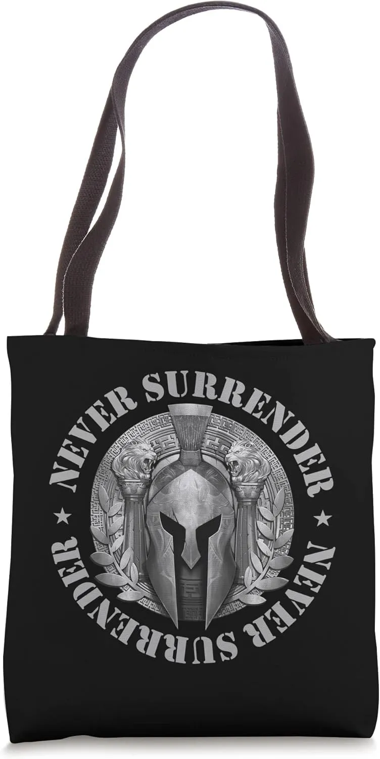 Spartan Never Surrender | Boxing Gym Gladiator Mma Fighter Tote Bag