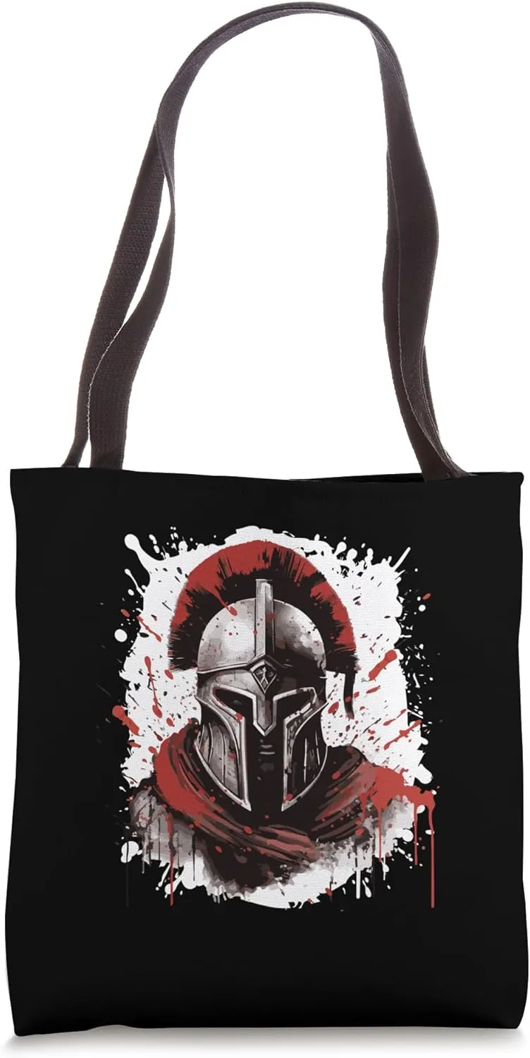 Spartan Warrior Helmet | Gym Gladiator Sparta Tote Bag