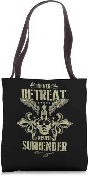Spartan Workout Never Surrender | Gladiator Gym Mma Fighter Tote Bag