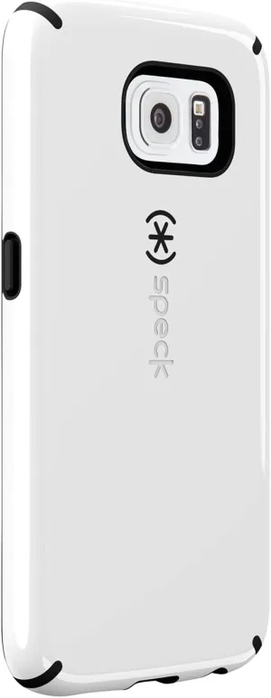Speck Products Compatible Phone Case for Samsung Galaxy S6 - CandyShell Case - Frustration-Free Packaging - White/Charcoal Grey