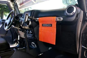 SPIDERWEBSHADE Grab Bag for Jeep - Front Passenger Seat Grab Bar Organizer - Travel Essentials Holder - MADE IN AMERICA (Orange)