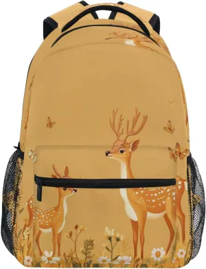 Sport Backpack for Unisex Adult Waterproof Outdoor Backpack with Chest Strap for College Work Cartoon Sika Deer Orange