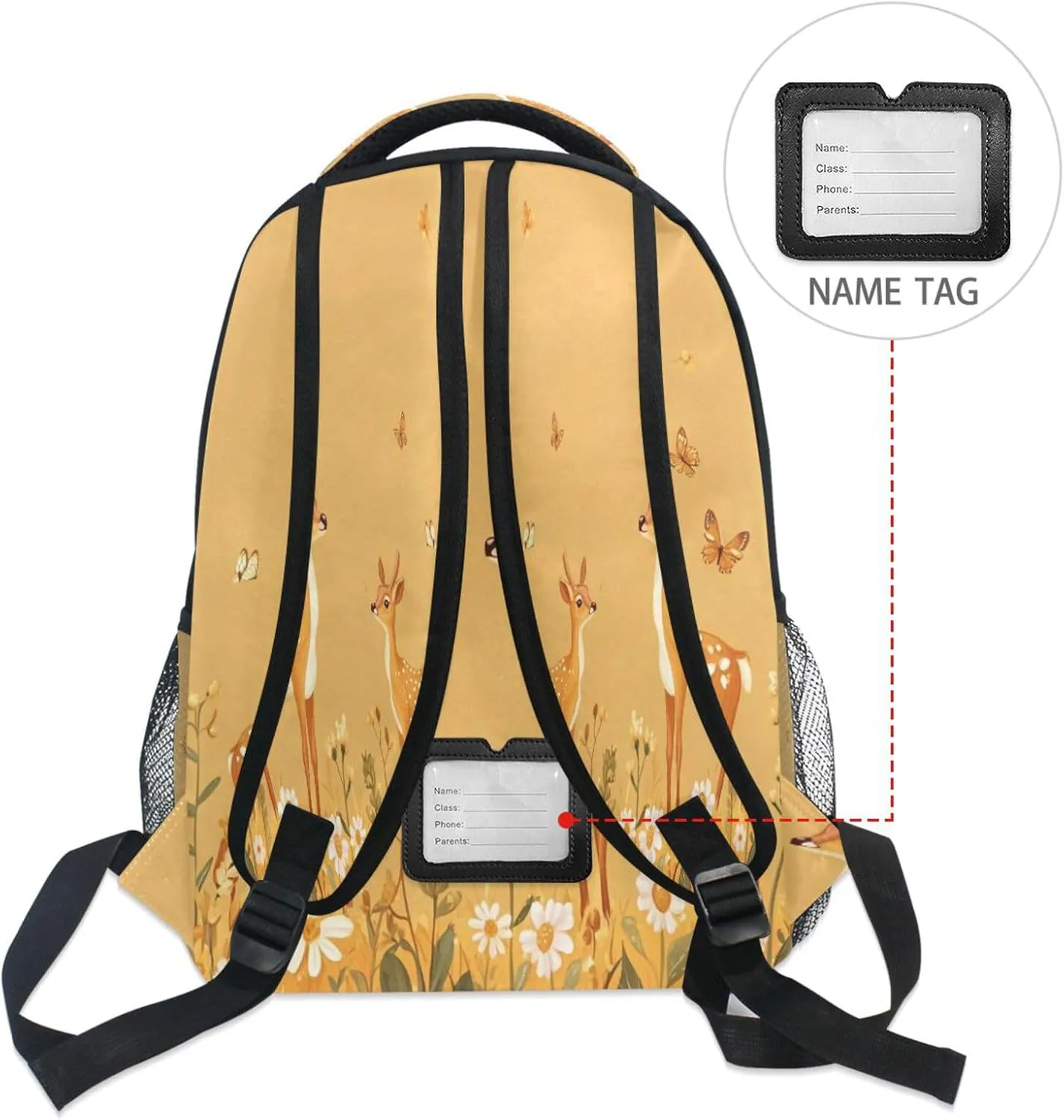 Sport Backpack for Unisex Adult Waterproof Outdoor Backpack with Chest Strap for College Work Cartoon Sika Deer Orange