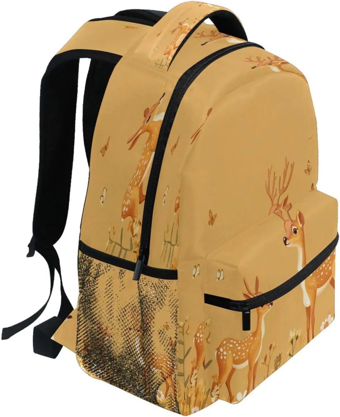 Sport Backpack for Unisex Adult Waterproof Outdoor Backpack with Chest Strap for College Work Cartoon Sika Deer Orange