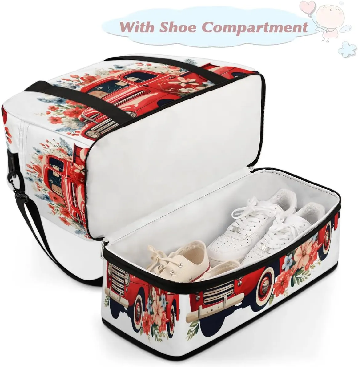 Sports Duffel Bag, Foldable Independence Day Travel Duffel Bag, Gym Yoga Beach Bag Weekender Overnight Bag with Shoes Compartment for Men Women, 4th of July