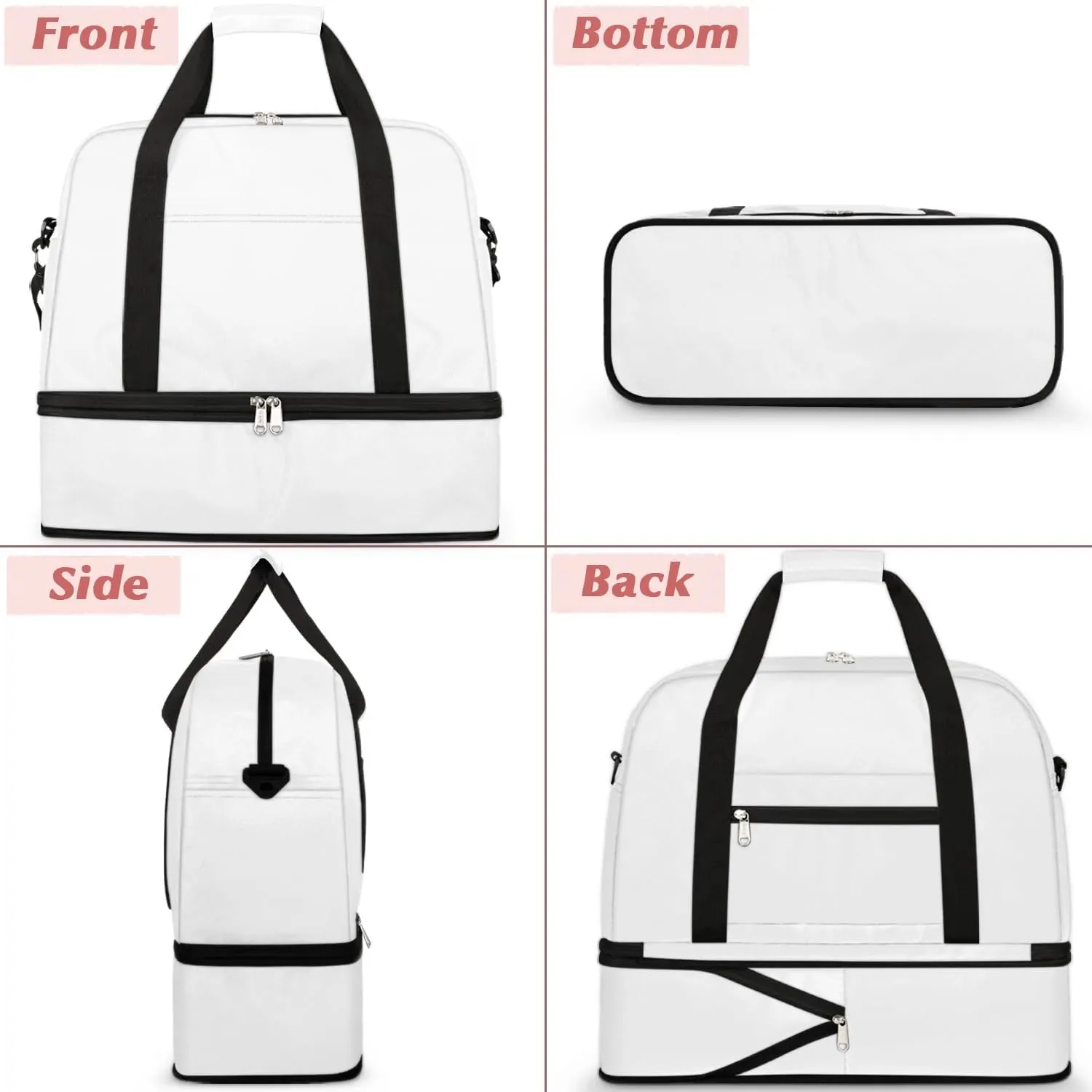 Sports Duffel Bag, Foldable Wild Flowers Travel Duffel Bag, Gym Yoga Beach Bag Weekender Overnight Bag with Shoes Compartment for Men Women, Summer Colorful Floral