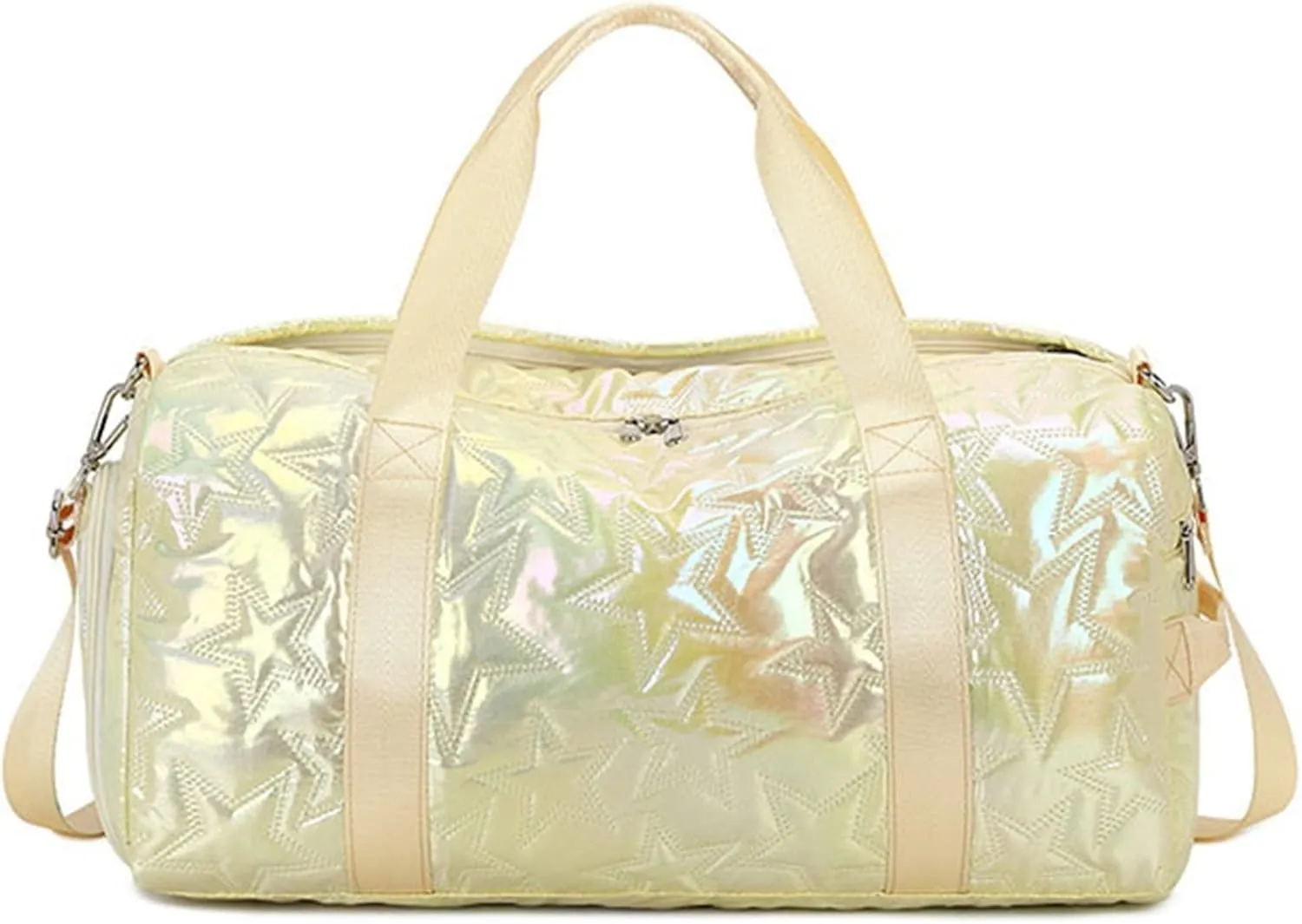 Sports Duffel Bags Women Waterproof Dwaterproof Water Gym Bag Travel Shoulder Duffle Bags Printing for Girls Canvas Luggage Organizer Pink Gym Bag(Golden)