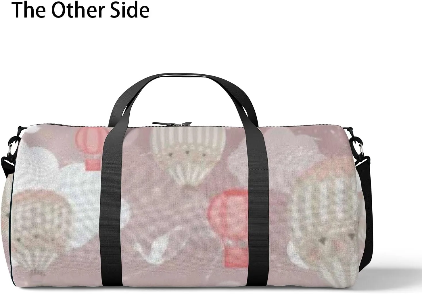 Sports Gym Bag for Women and Men Waterproof 3d Hot Air Balloons Storks Pink Duffel Bag Lightweight Carryon Traveling Boarding Gripsack