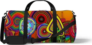 Sports Gym Bag for Women and Men Waterproof Abstract Trees Colorful Duffel Bag Lightweight Carryon Traveling Boarding Gripsack
