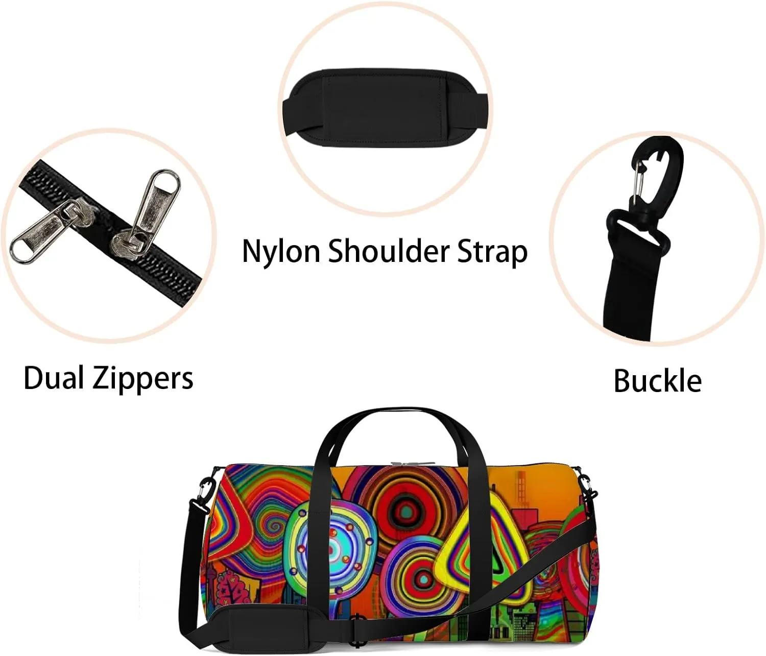 Sports Gym Bag for Women and Men Waterproof Abstract Trees Colorful Duffel Bag Lightweight Carryon Traveling Boarding Gripsack