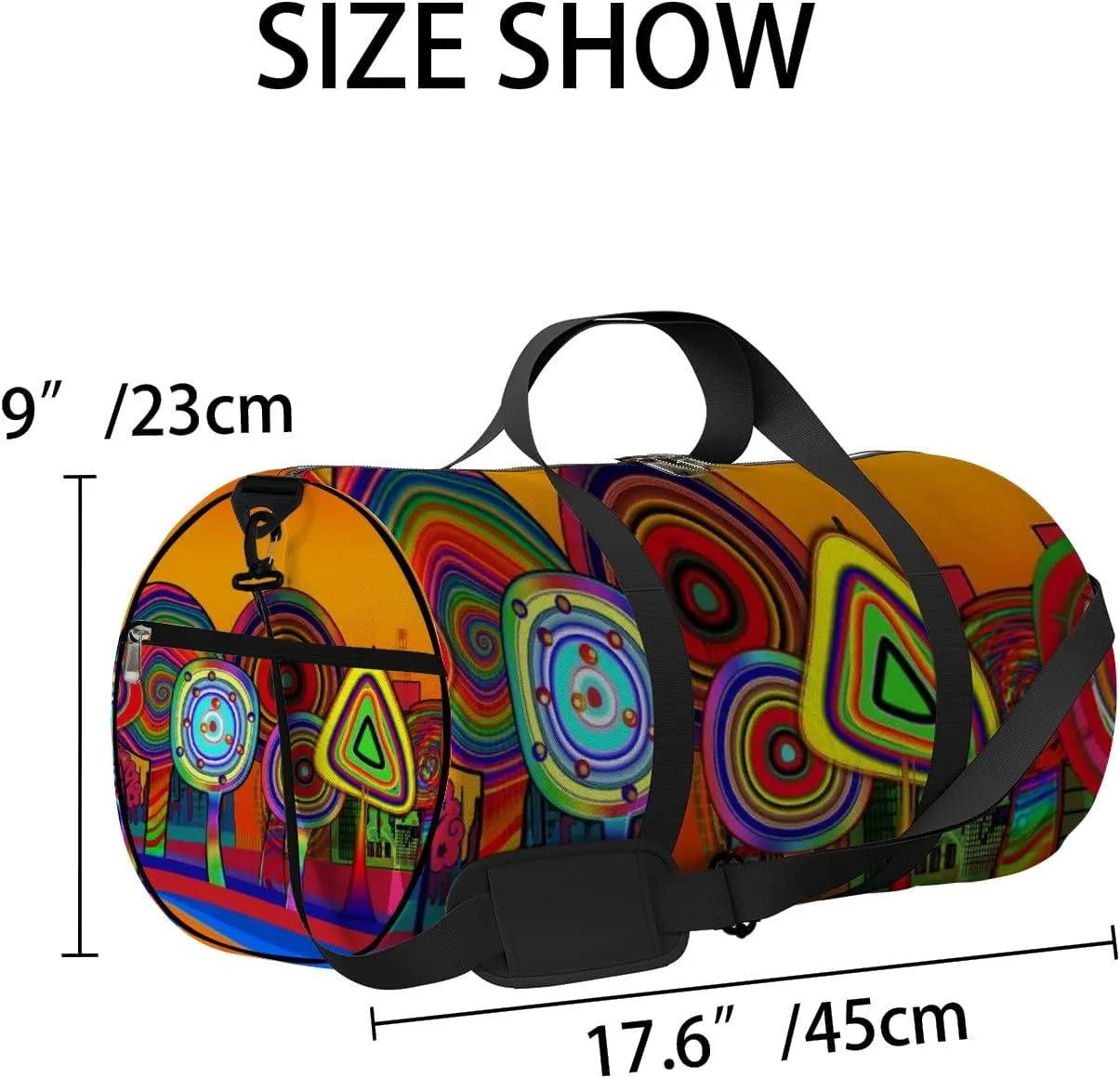 Sports Gym Bag for Women and Men Waterproof Abstract Trees Colorful Duffel Bag Lightweight Carryon Traveling Boarding Gripsack