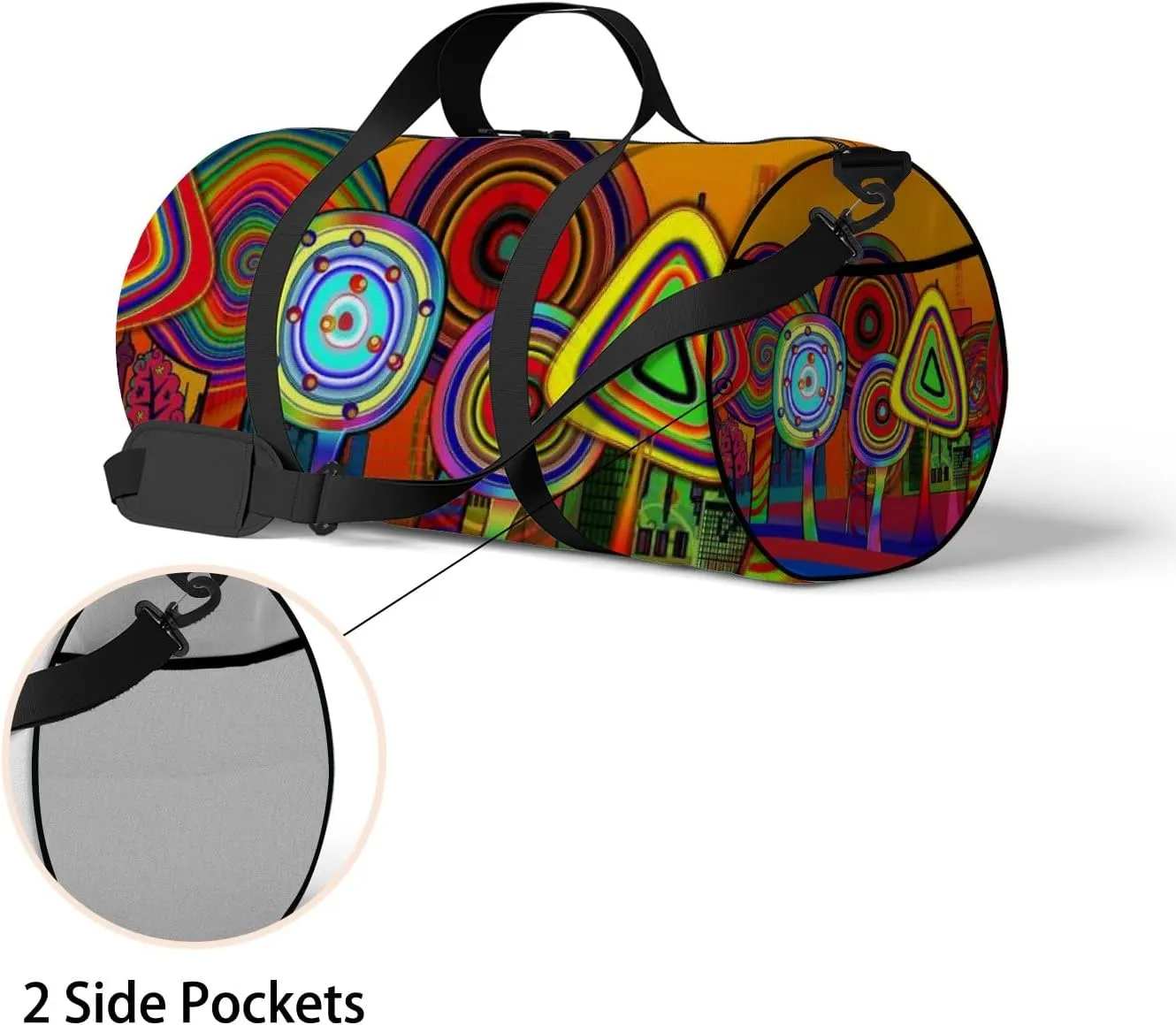 Sports Gym Bag for Women and Men Waterproof Abstract Trees Colorful Duffel Bag Lightweight Carryon Traveling Boarding Gripsack