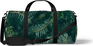 Sports Gym Bag for Women and Men Waterproof Christmas Tree Branches Green Duffel Bag Lightweight Carryon Traveling Boarding Gripsack