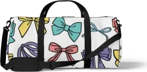 Sports Gym Bag for Women and Men Waterproof Colourful Bow Silhouette Duffel Bag Lightweight Carryon Traveling Boarding Gripsack