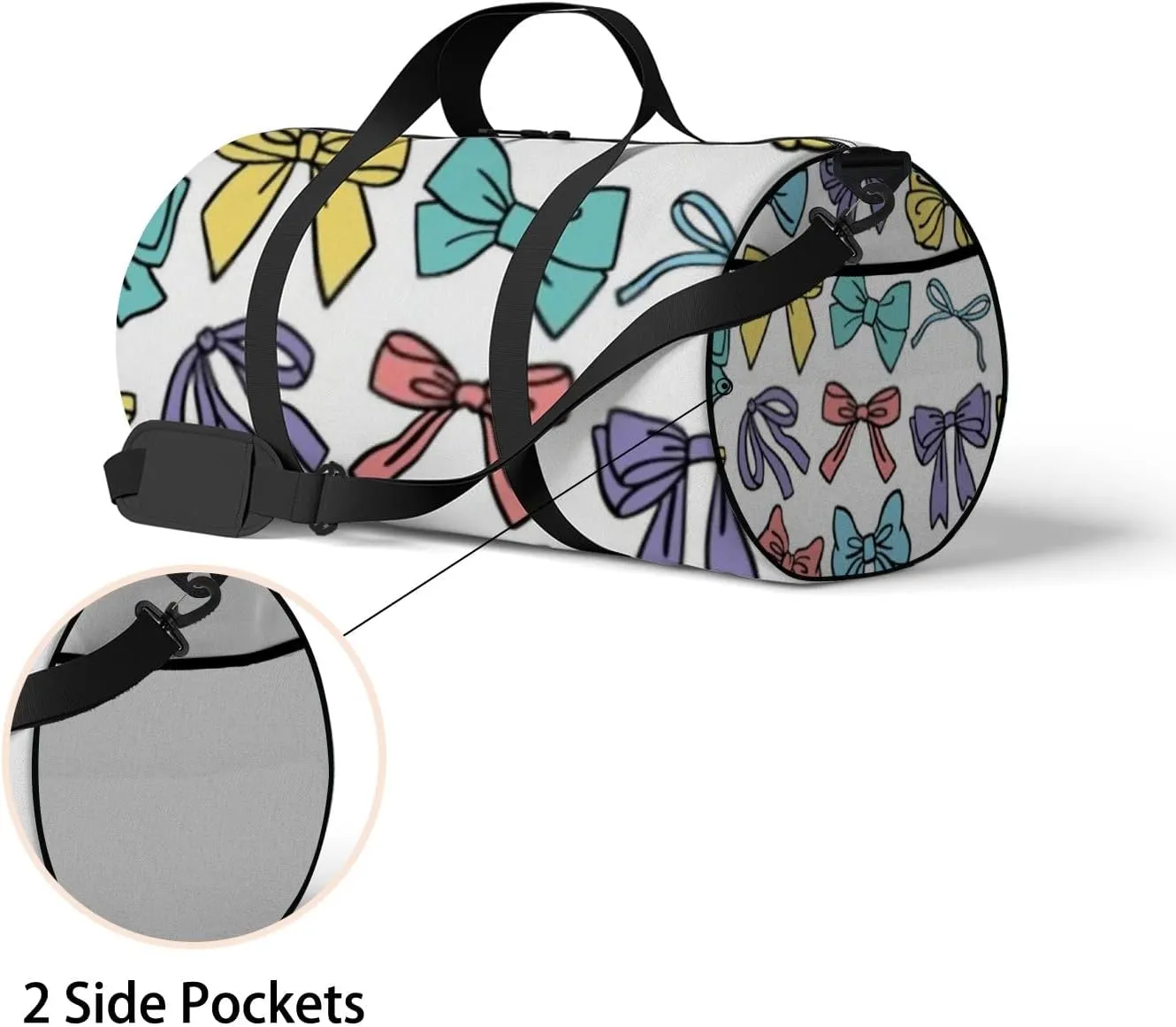 Sports Gym Bag for Women and Men Waterproof Colourful Bow Silhouette Duffel Bag Lightweight Carryon Traveling Boarding Gripsack