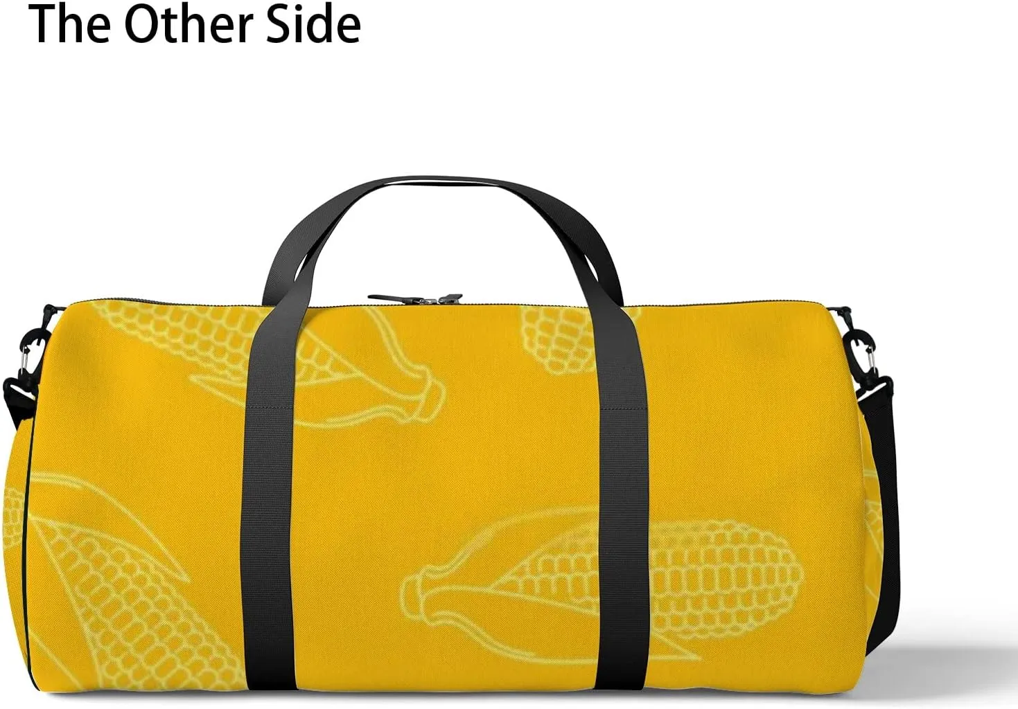 Sports Gym Bag for Women and Men Waterproof Corn Outline Pattern Yellow Duffel Bag Lightweight Carryon Traveling Boarding Gripsack