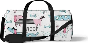 Sports Gym Bag for Women and Men Waterproof Cute Dog Pattern Iillustration Duffel Bag Lightweight Carryon Traveling Boarding Gripsack