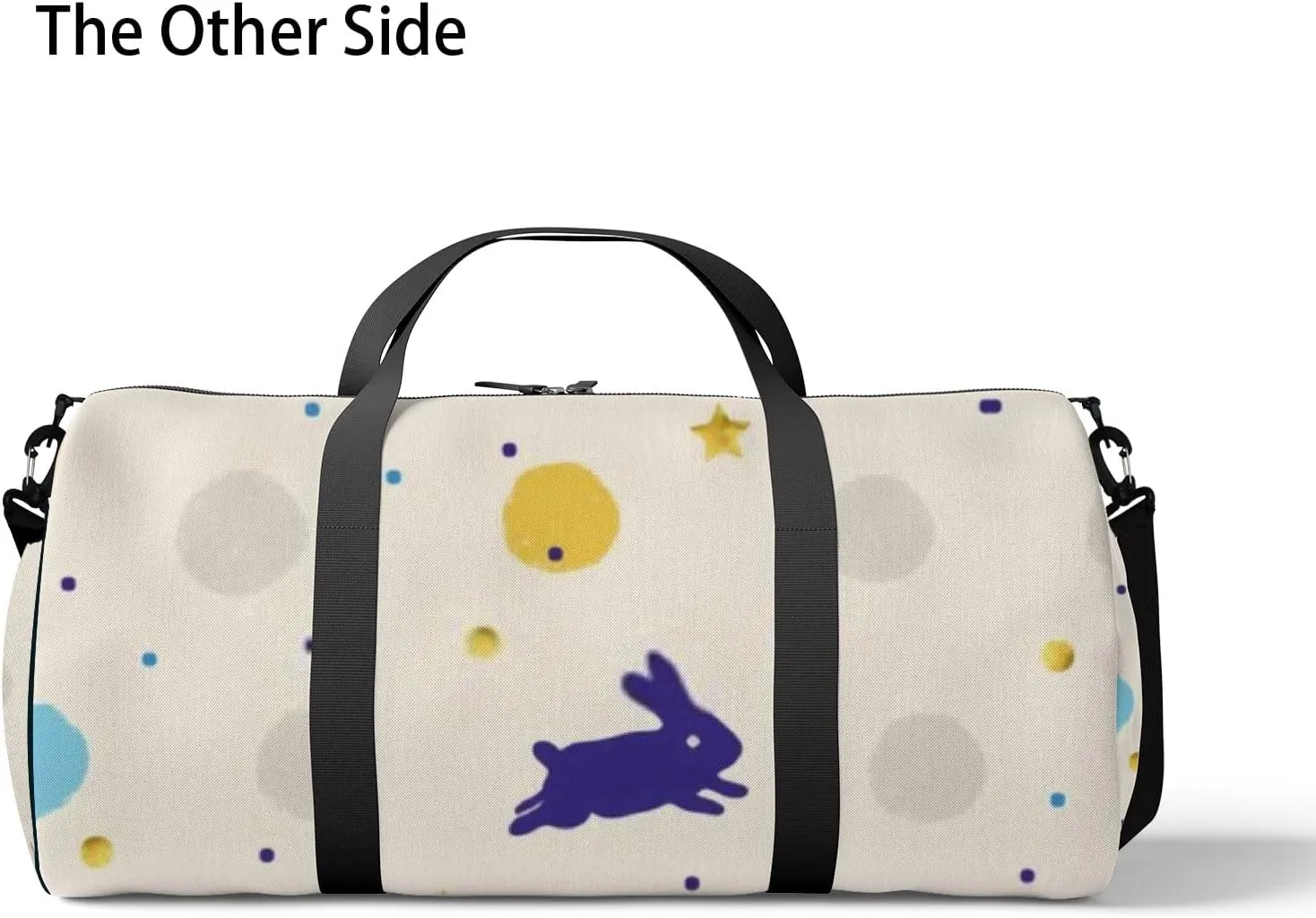 Sports Gym Bag for Women and Men Waterproof Cute Rabbits Stars Duffel Bag Lightweight Carryon Traveling Boarding Gripsack
