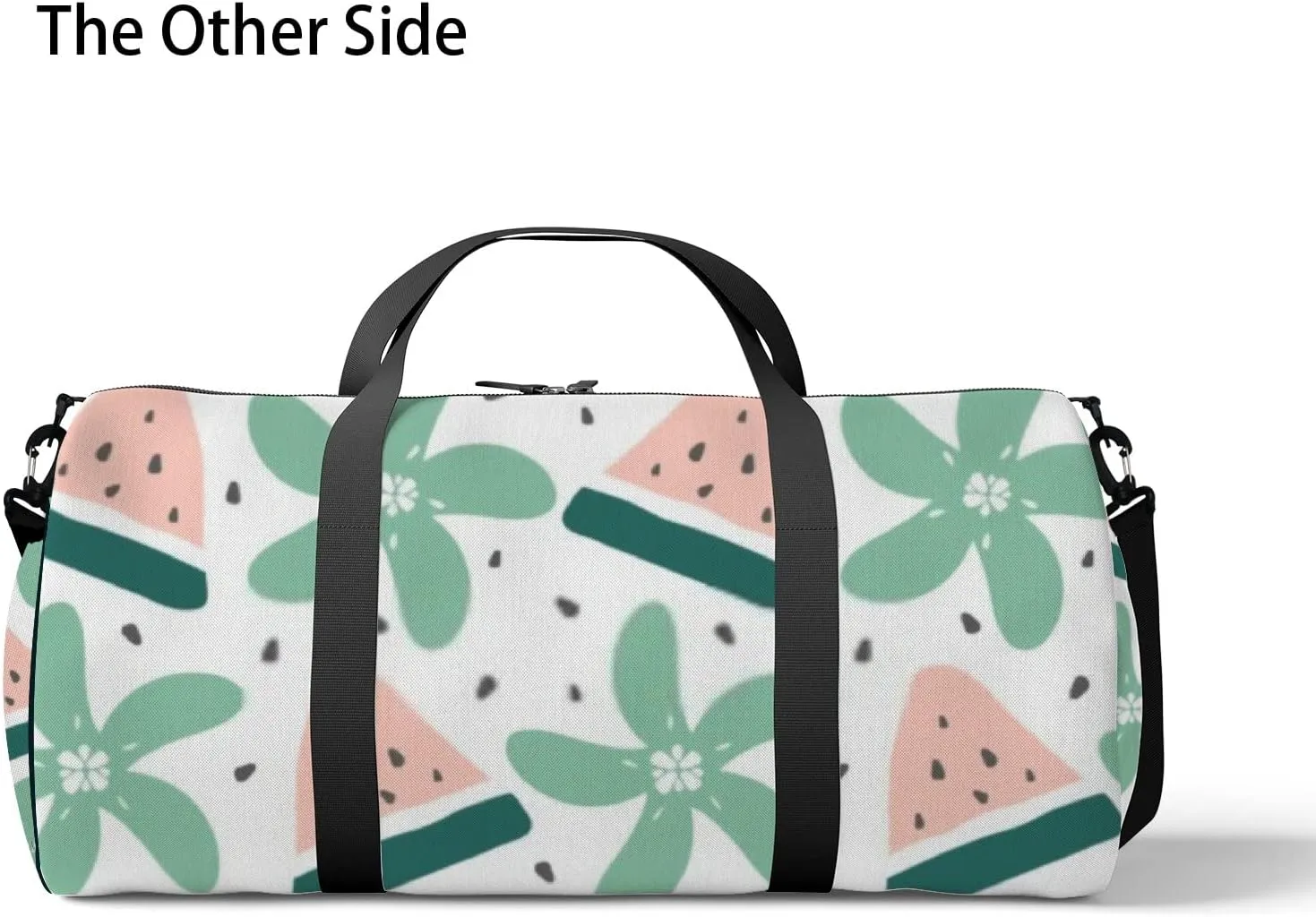Sports Gym Bag for Women and Men Waterproof Cute Summer Pattern Green Duffel Bag Lightweight Carryon Traveling Boarding Gripsack