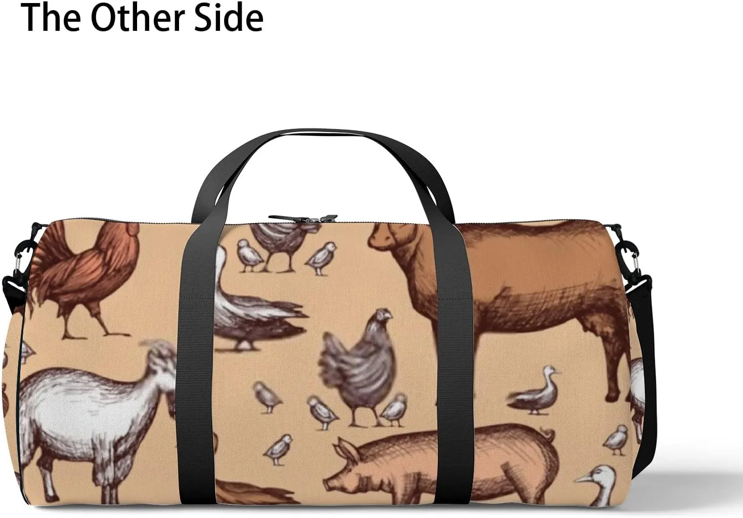 Sports Gym Bag for Women and Men Waterproof Farm Animals Pattern Duffel Bag Lightweight Carryon Traveling Boarding Gripsack