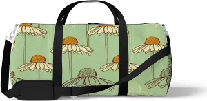 Sports Gym Bag for Women and Men Waterproof Floral Pattern Chamomile Duffel Bag Lightweight Carryon Traveling Boarding Gripsack