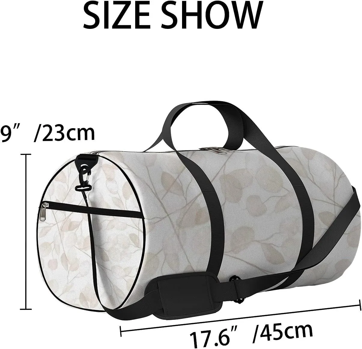 Sports Gym Bag for Women and Men Waterproof Floral Watercolor Winter Boho Style Duffel Bag Lightweight Carryon Traveling Boarding Gripsack