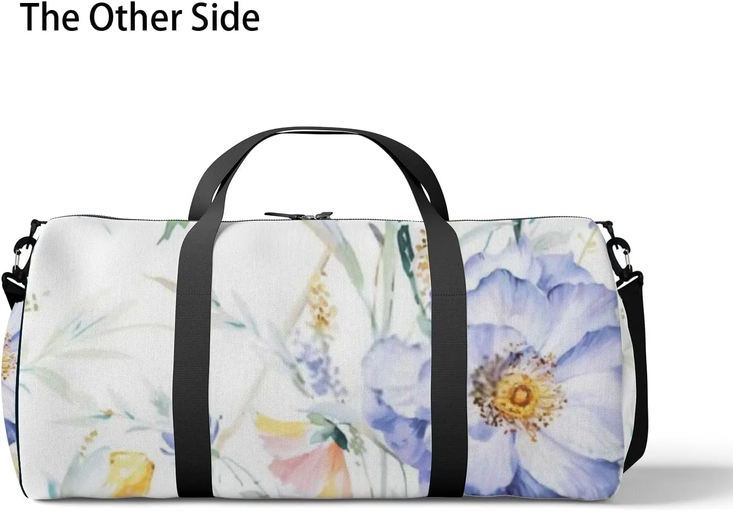 Sports Gym Bag for Women and Men Waterproof Flowers Watercolor Pattern Duffel Bag Lightweight Carryon Traveling Boarding Gripsack