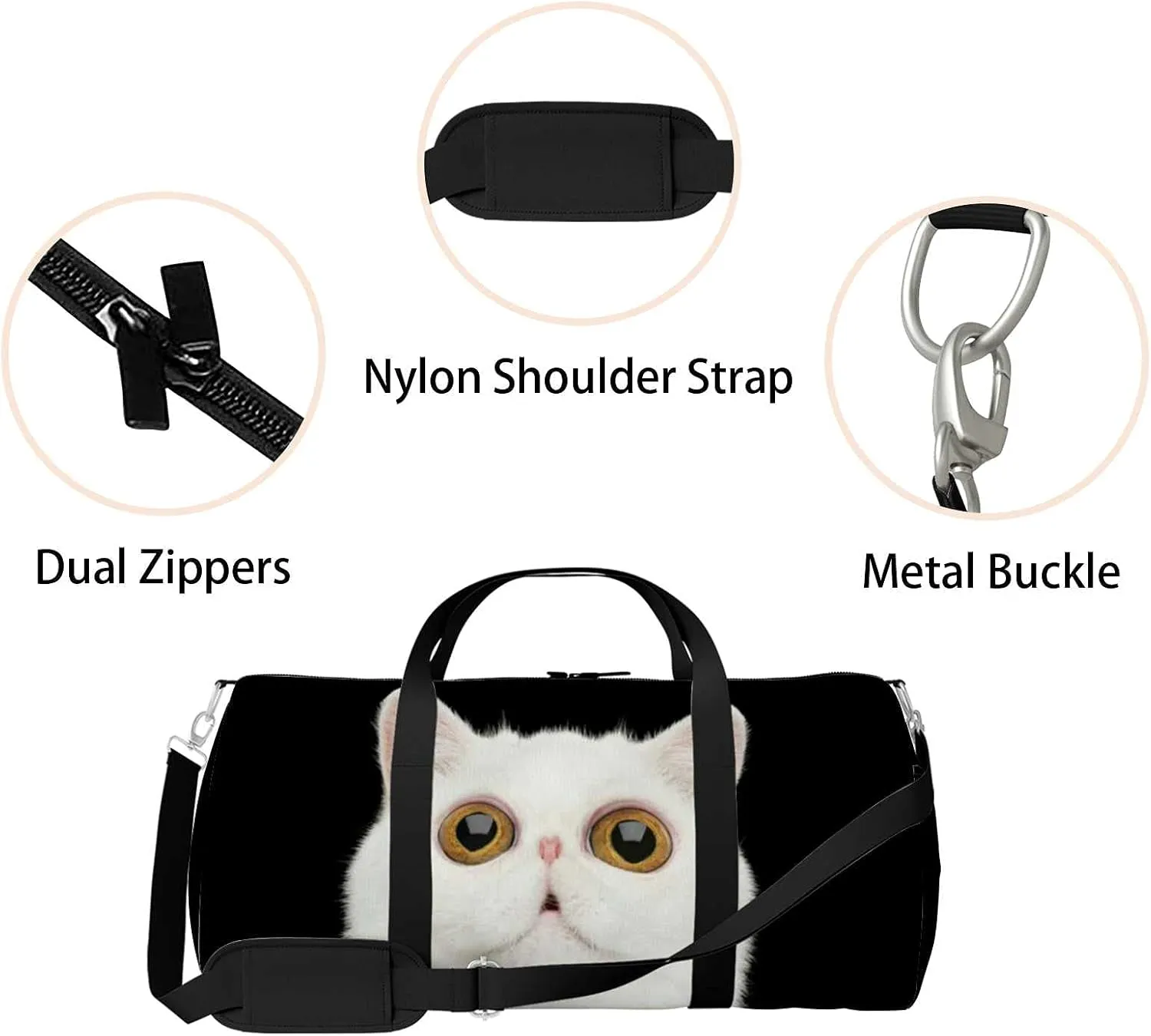 Sports Gym Bag for Women and Men Waterproof Funny Portrait Pure Duffel Bag Lightweight Carryon Traveling Boarding Gripsack