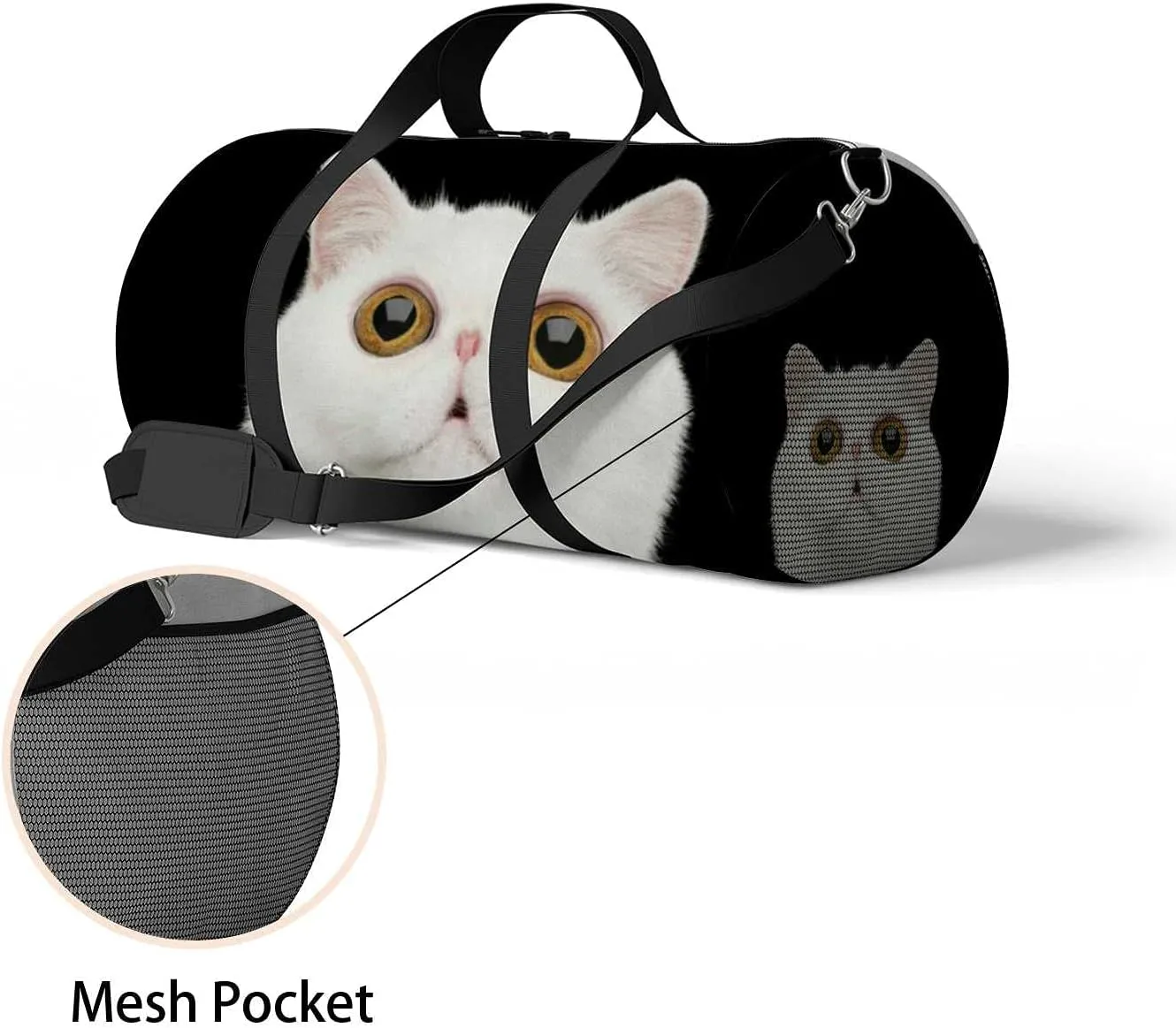 Sports Gym Bag for Women and Men Waterproof Funny Portrait Pure Duffel Bag Lightweight Carryon Traveling Boarding Gripsack