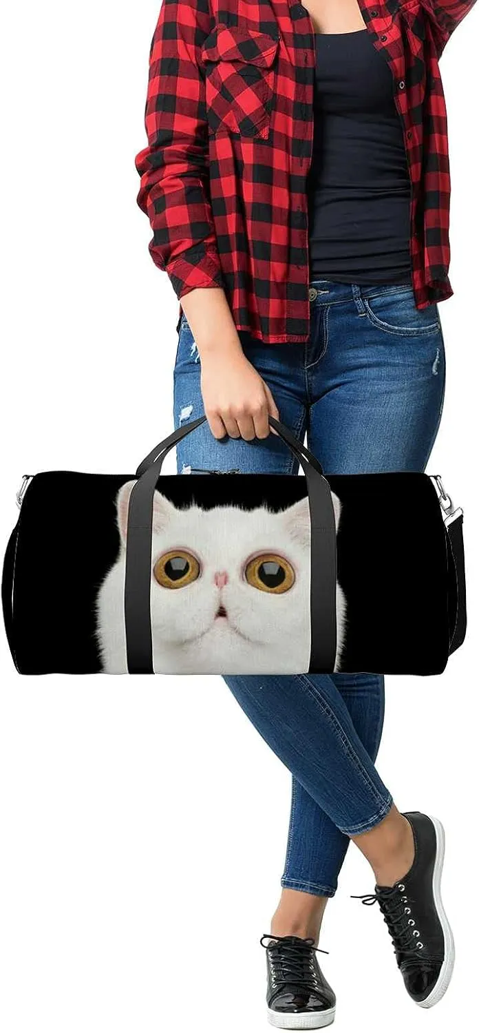 Sports Gym Bag for Women and Men Waterproof Funny Portrait Pure Duffel Bag Lightweight Carryon Traveling Boarding Gripsack