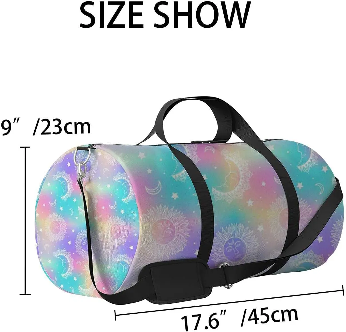 Sports Gym Bag for Women and Men Waterproof Galaxy Pattern Holographic Duffel Bag Lightweight Carryon Traveling Boarding Gripsack