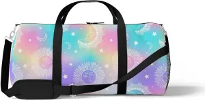 Sports Gym Bag for Women and Men Waterproof Galaxy Pattern Holographic Duffel Bag Lightweight Carryon Traveling Boarding Gripsack
