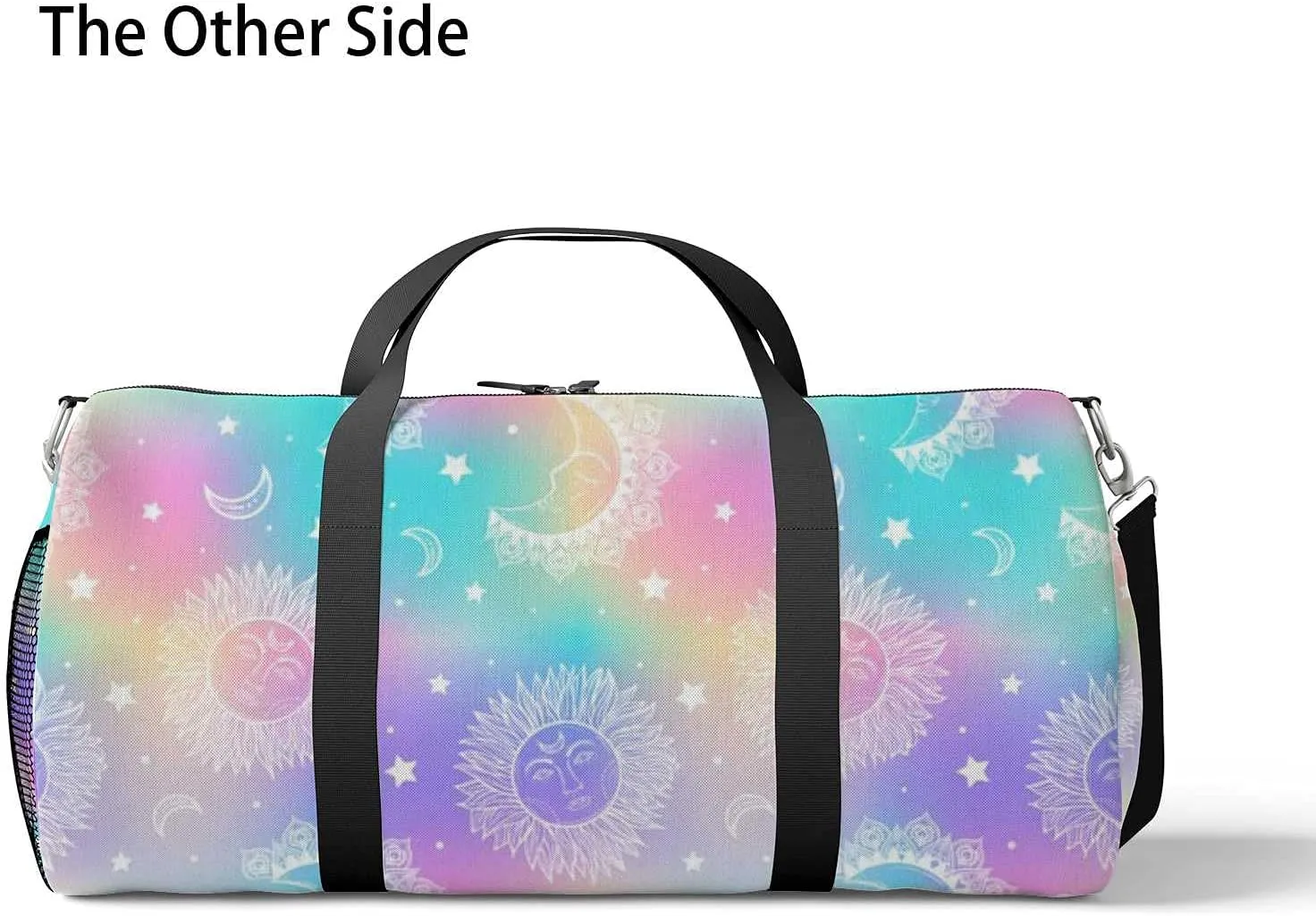 Sports Gym Bag for Women and Men Waterproof Galaxy Pattern Holographic Duffel Bag Lightweight Carryon Traveling Boarding Gripsack